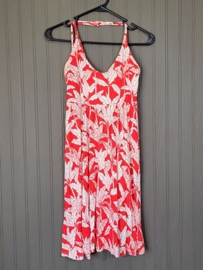 Body Glove Dress Cover Up V-Neck Floral Print White Red Women's Medium
